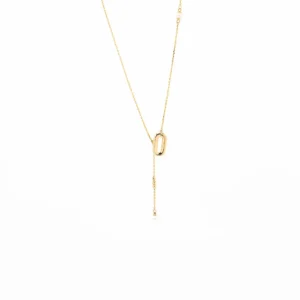 Колие от жълто злато и перла 2,84гр. , 43+2см.