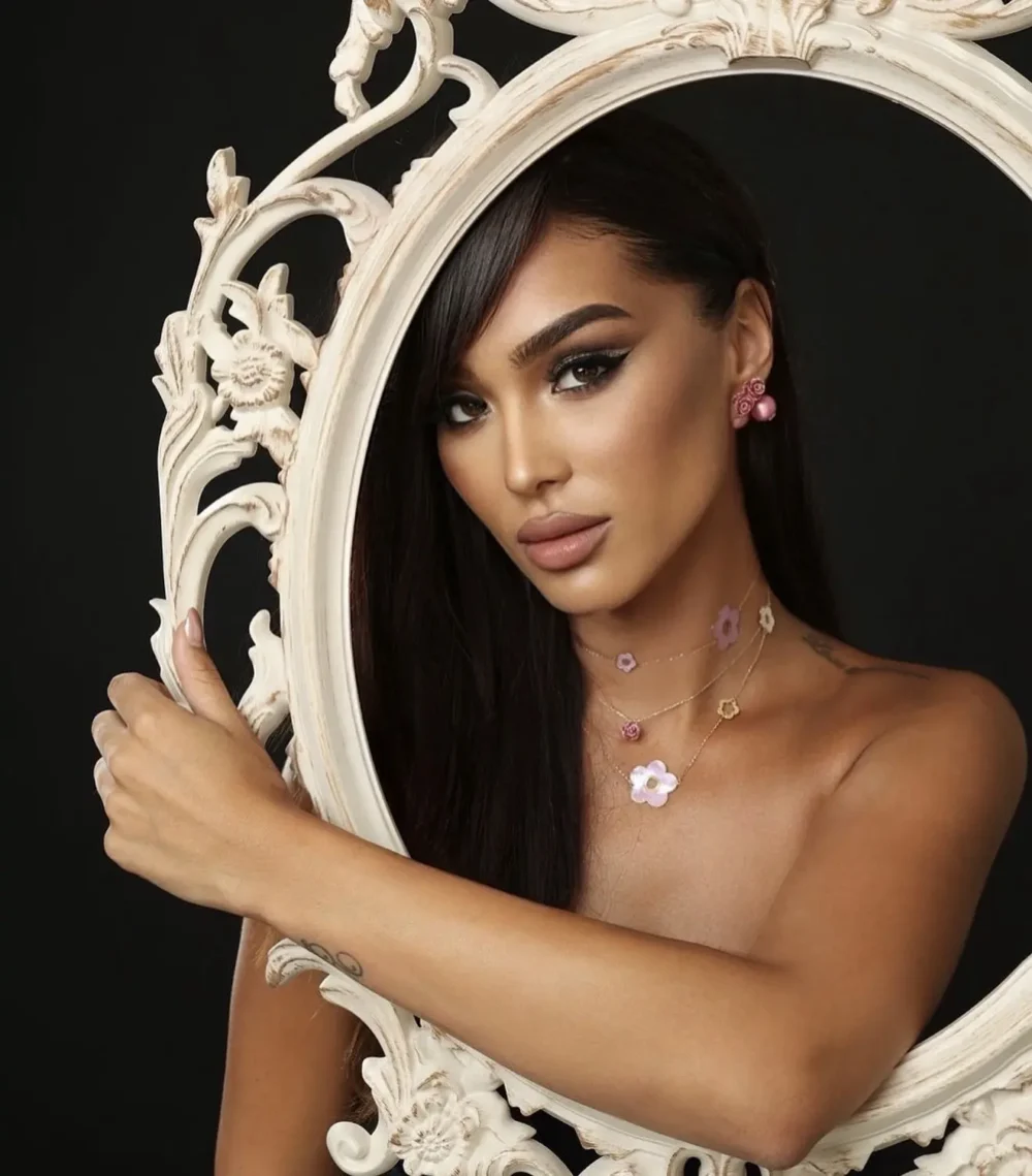 Обеци от розово злато, с цветни цирконии, 10,15гр.